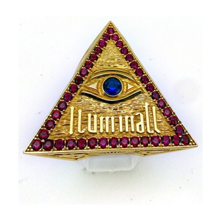 Anillo iluminati de oro 18k talla 24